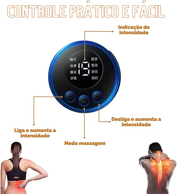 Massageador Portátil Recarregável - p/ Alívio de Dor Pescoço/Coluna/Pernas/Abdômen **COMPRE 1 LEVE 2**