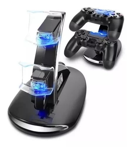 Carregador Controle Ps4 Suporte Dock Duplo + Controles PS4